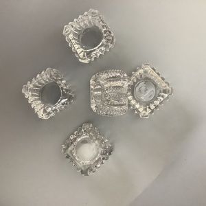 Salt Cellars Crystal Assorted Vintage Holiday Perfect Condition!